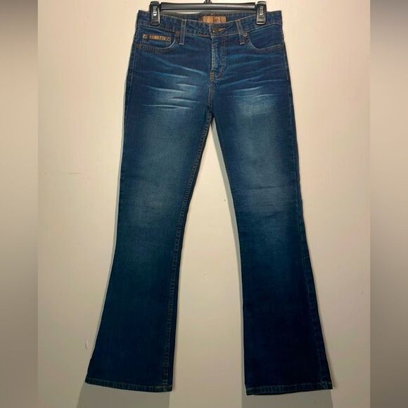 l.e.i.- Y2K Low-Rise Flare Bootcut Jeans w/Whitewash Whiskering- Size 7 - Picture 1 of 10
